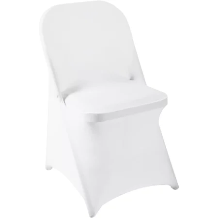 White Spandex Stretchable Folding Chair Covers for Party Wedding Linens Decorations Dining Ceremony Reception Supplies