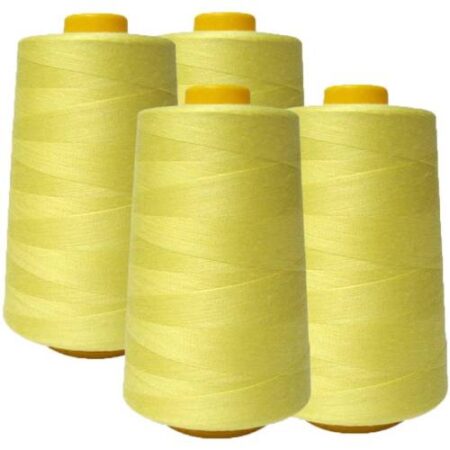 4 Pack of 6000 (24,000 Total) Yard Spools Sewing Thread All Purpose 100% Spun Polyester Overlock Cone