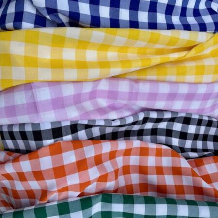 Checkered Gingham Polyester Fabric by the Yard – 60” Wide for Sewing, Quilting, Tablecloths, Curtains, Crafts & Apparel