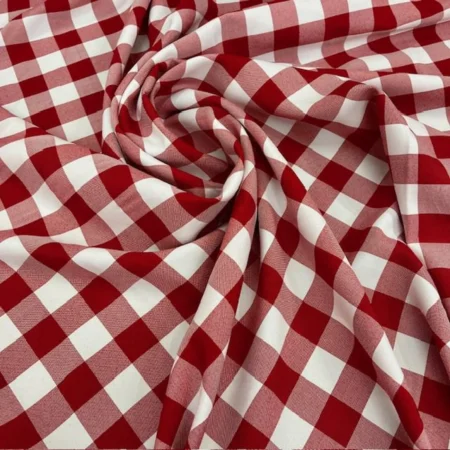 Checkered Gingham Polyester Fabric