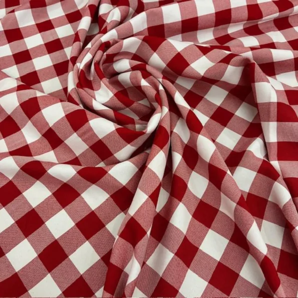 Checkered Gingham Polyester Fabric