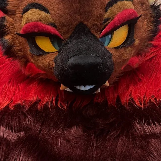 Customer creation by Bruce — red shag faux fur fursuit