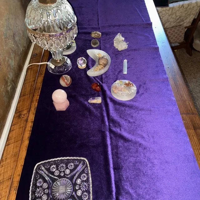 Customer creation by Renee — purple royal velvet crystal display