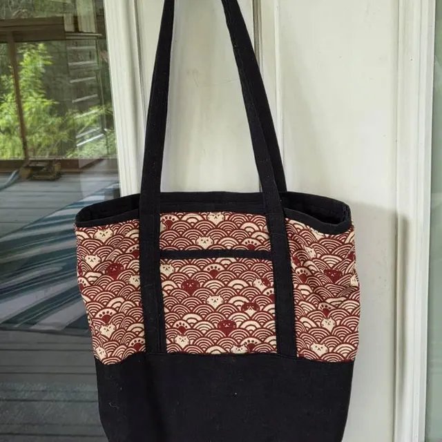 Customer creation by Suzanne — tote bag made with black duck canvas