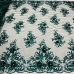 Premium 3D Beaded Lace Fabric by the Yard - Floral Applique Lace, Approx. 54-55" Wide - VT-32