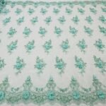 Luxury 3D Floral Beaded Lace Fabric by the Yard - Hand-Beaded Bridal Lace, 55" Wide - VT-30