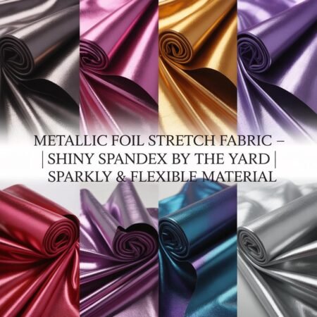 Metallic Foil Fabric by the Yard – Stretch Spandex