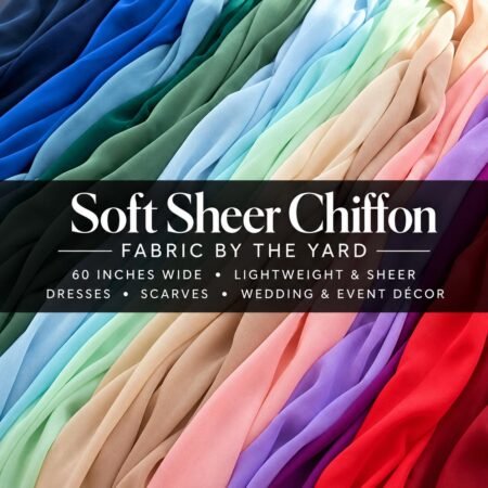 Soft Sheer Chiffon Fabric by the Yard – 60" Wide