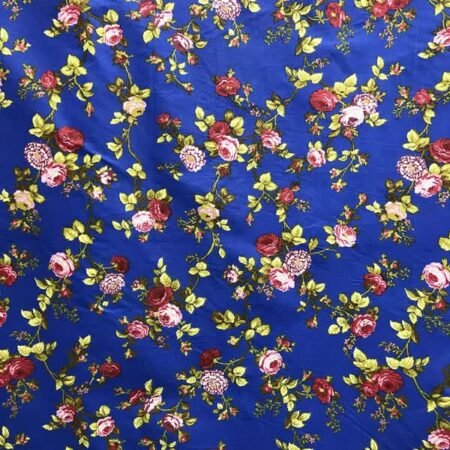 Rose Floral Poly Cotton Fabric by the Yard - Rose Flower Print, 60" Wide